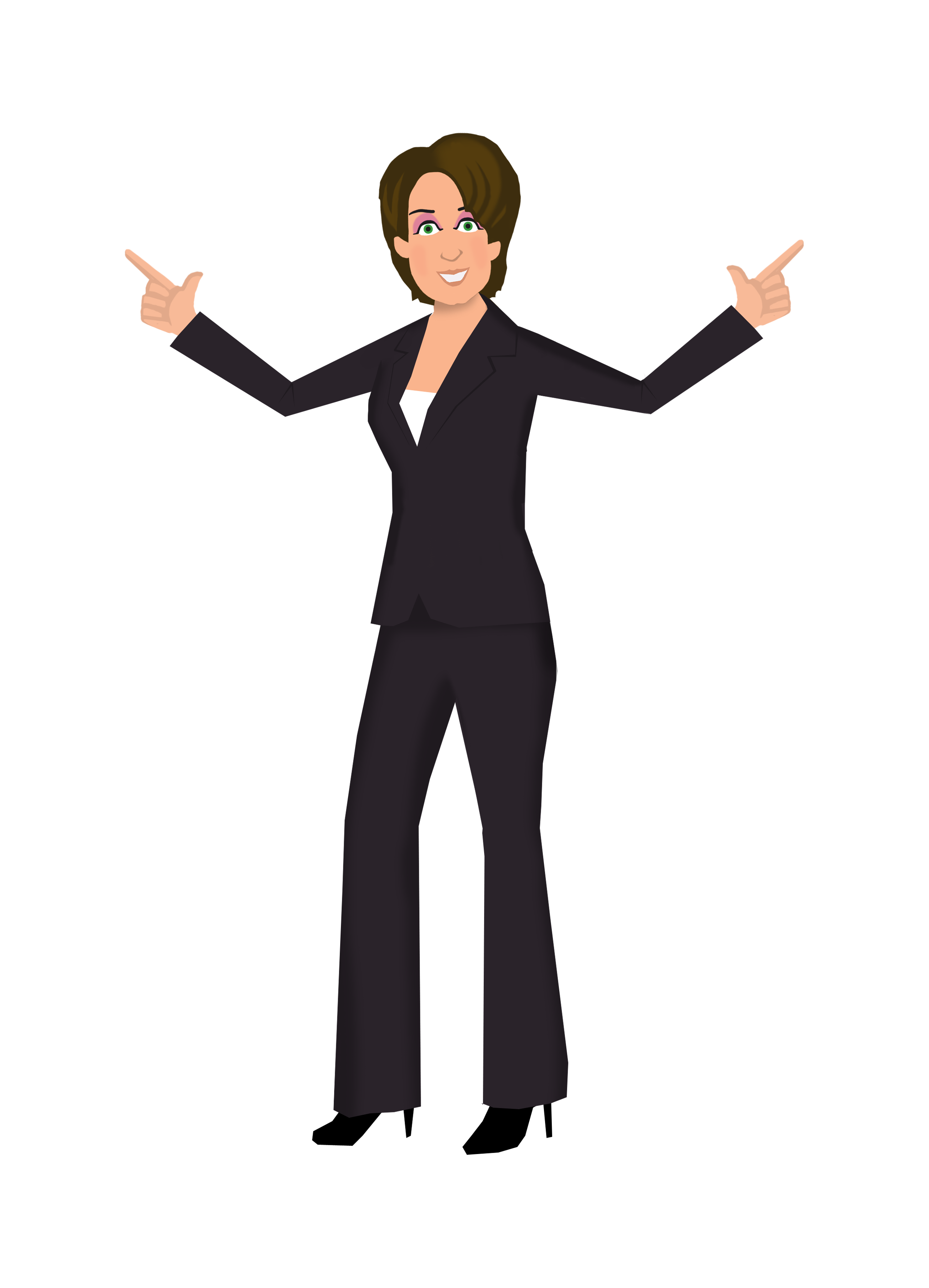37 lady brunette suit
